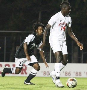 MAYA DEVEREAUX/DAILY FREE PRESS STAFF Senior forward Dominique Badji led the team with six goals in 2013.