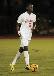 Senior defender Kelvin Madzongwe has been a strong presence in the Terrier backfield. PHOTO BY JUSTIN HAWK/DAILY FREE PRESS STAFF