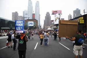 Attendees of the People’s Climate March filled the streets of New York Sunday in order to raise awareness in the days prior to the United Nations Climate Summit. PHOTO BY SARAH FISHER/DAILY FREE PRESS STAFF