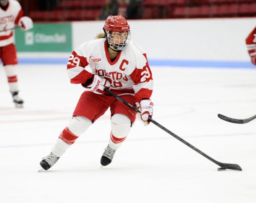 Women's hockey forward Marie-Philip Poulin. After her time on Comm. Ave., Poulin was successful at every level of the game and has now entered NHL operations for the Montreal Canadiens. STEVE MCLAUGHLIN/DFP FILE