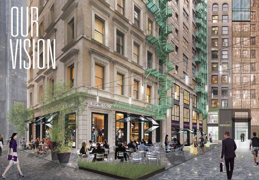 Office buildings near Faneuil Hall will be redeveloped into a modern commercial complex. PHOTO COURTESY OF RELATED BEAL