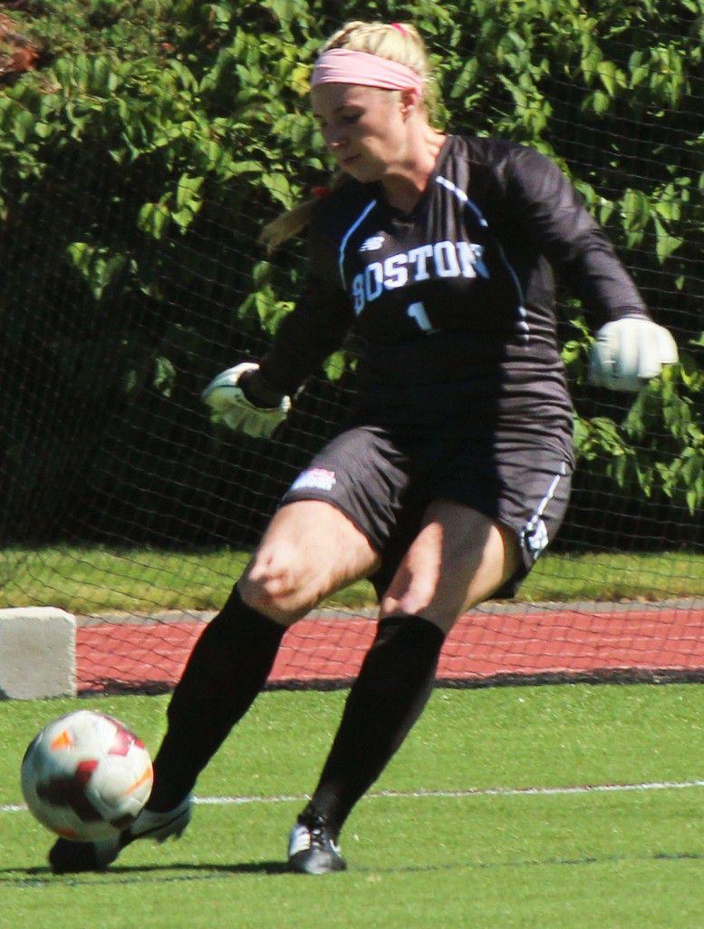 Sophomore goalkeeper Bridget Conway has been solid in net this season for the Terriers. PHOTO BY ANN SINGER/DAILY FREE PRESS STAFF