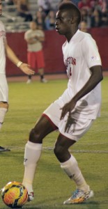 Senior forward Dominique Badji leads the team with 20 shots on the year. JUSTIN HAWK/DAILY FREE PRESS STAFF