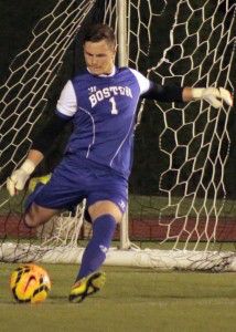 Senior goalkeeper Nick Thomson recorded nine saves Saturday against Navy. PHOTO BY JUSTIN HAWK/DAILY FREE PRESS STAFF