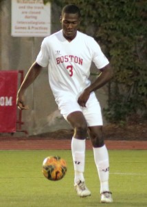 Junior defender Jeroen Blugh and the Terriers will open conference play Saturday.  PHOTO BY JUSTIN HAWK/DAILY FREE PRESS STAFF