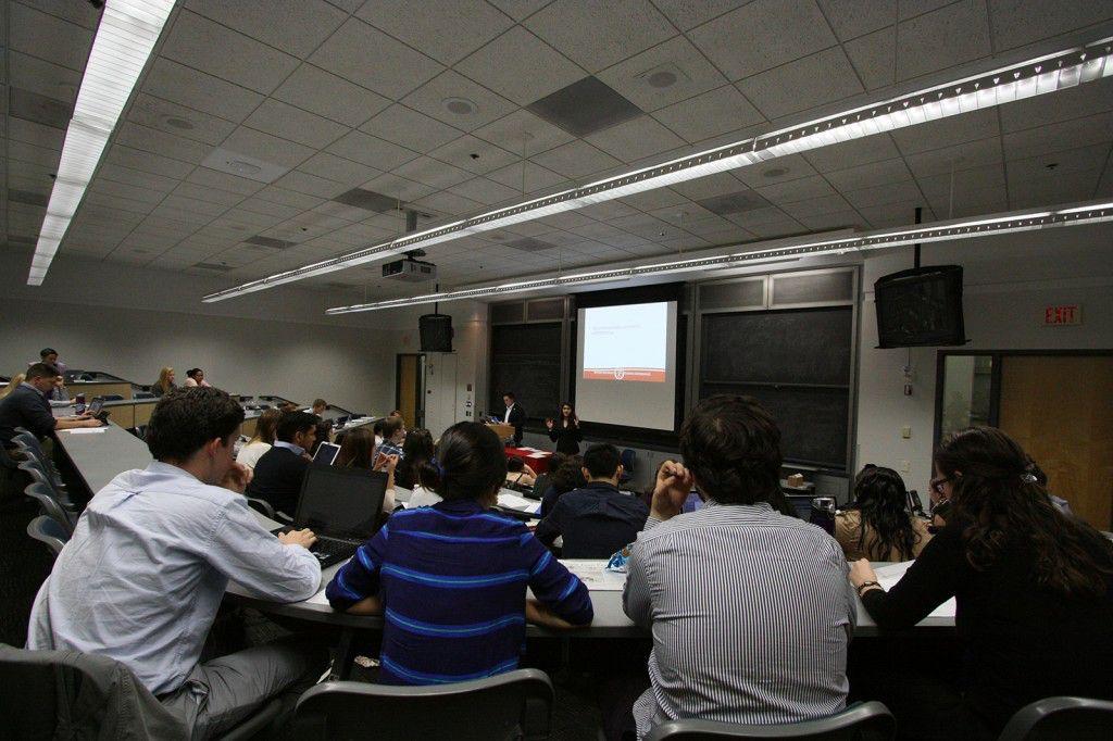 Boston University Student Government President Richa Kaul of the Push to Start ticket speaks to student government members at a meeting in Sept. 2013. PHOTO BY EMILY ZABOSKI/DAILY FREE PRESS STAFF