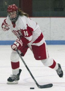 Sophomore forward Maddie Elia was named to the Hockey East All-Rookie team in 2013-14. PHOTO BY MICHELLE JAY/DFP FILE PHOTO