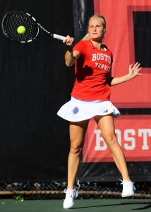 Junior Johanna Hyoty advanced to the finals of the top singles flight at the Brown Invitational. PHOTO COURTESY OF STEVE MCLAUGHLIN/BU ATHLETICS 