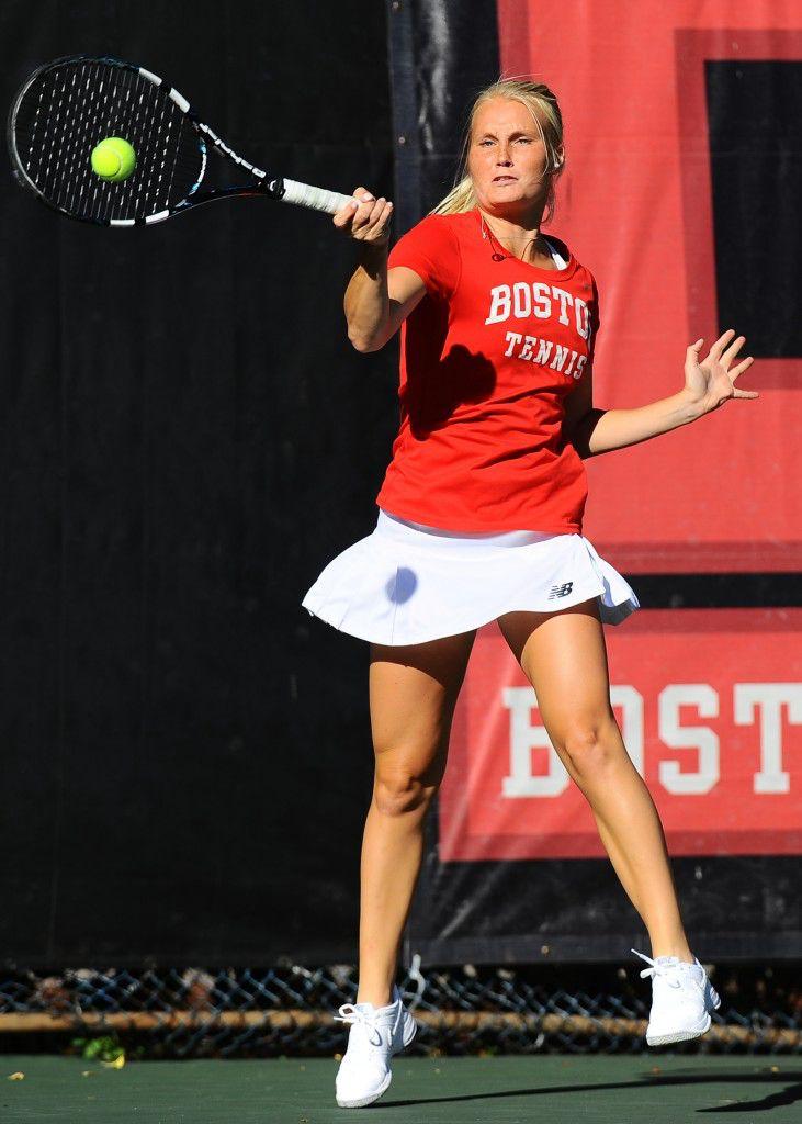 Junior Johanna Hyoty advanced to the finals of the top singles flight at the Brown Invitational. PHOTO COURTESY OF STEVE MCLAUGHLIN/BU ATHLETICS