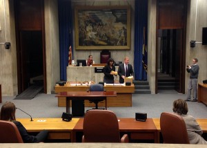 Boston City Council’s Committee on Health, Women, Families and Communities held a public hearing Wednesday to discuss the apparent lack of healthy food at Boston Public Schools and lack of food banks for low-income families. PHOTO BY GABI ARRIAGA/DAILY FREE PRESS STAFF