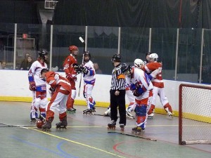 The Boston University club inline hockey team opened up its regular season with a four-game set in Warwick, Rhode Island. PHOTO COURTESY OF YAN SHIBUTANI