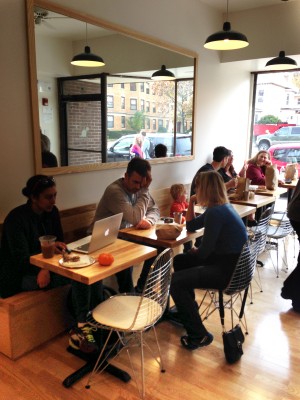 Formerly a pop-up shop in Brookline sandwich restaurant Cutty's, Bagelsaurus opened its first brick and mortar on Oct. 23 in Porter Square. PHOTO BY LAURA PORECCA/DAILY FREE PRESS STAFF