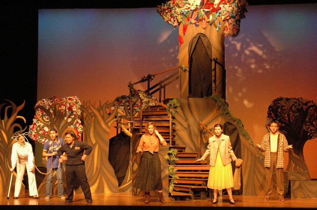 The cast of “Into the Woods” sings during their Saturday performance at the Tsai Performance Center at Boston University. PHOTO BY ALEX MASSET/DAILY FREE PRESS STAFF