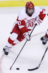 Forward Danny O'Regan notched two goals in BU's opening win against UMass. PHOTO BY MICHELLE JAY/DFP FILE PHOTO