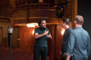 "Birdman" director Alejandro González Iñárritu on set with actors Edward Norton and Michael Keaton. PHOTO COURTESY OF FOX SEARCHLIGHT