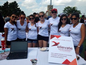 The executive board of the female networking organization Ellevate Boston University Chapter poses at SPLASH in September. PHOTO COURTESY OF ELLEVATE BU CHAPTER