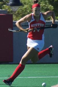 Sophomore forward Amanda Cassera scored her team-leading eighth goal Sunday against the University of Massachusetts-Amherst. PHOTO BY RODRIGO BONILLA/DAILY FREE PRESS STAFF