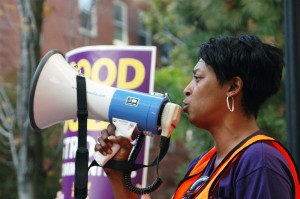 Chanda Jones, a part-time custodian at Boston University, discusses her experience working at BU and the lack of job support she feels from the university.  PHOTO BY ALEX MASSET/DAILY FREE PRESS STAFF