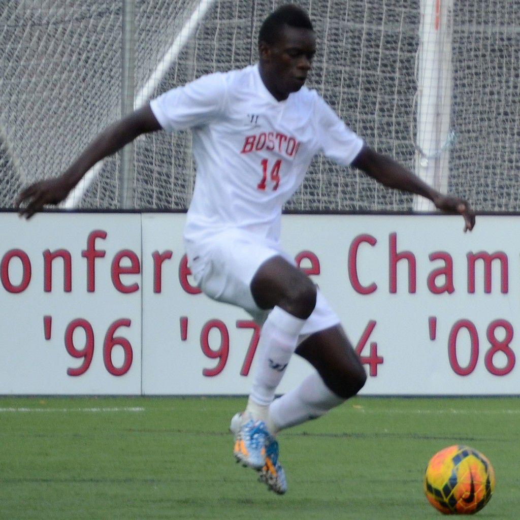 Dominique Badji's goal in the xxxx minute was the only score for the Terriers in BU's 3-1 loss. (PHOTO BY FALON MORAN/DAILY FREE PRESS STAFF)