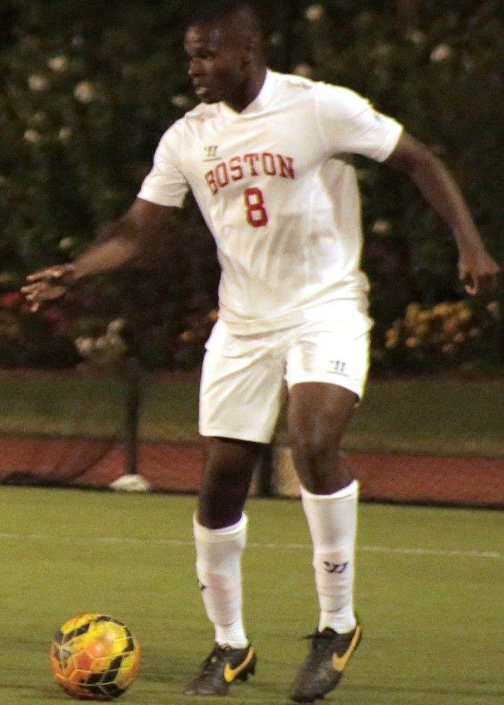 Junior midfielder Richie Robinson scored his first goal with the Terriers Saturday. PHOTO BY JUSTIN HAWK/DAILY FREE PRESS STAFF