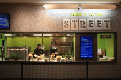 Takin’ it to the Street has received positive feedback from students for its diverse menu and quick service. PHOTO BY BESTEY GOLDWASSER/DAILY FREE PRESS STAFF