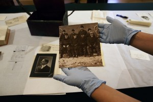 The Bostonian Society held a presentation for the public Wednesday at the Old Massachusetts State House to showcase the contents of the time capsule recently found in one of the building’s adornments. PHOTO BY EVAN JONES/DAILY FREE PRESS STAFF