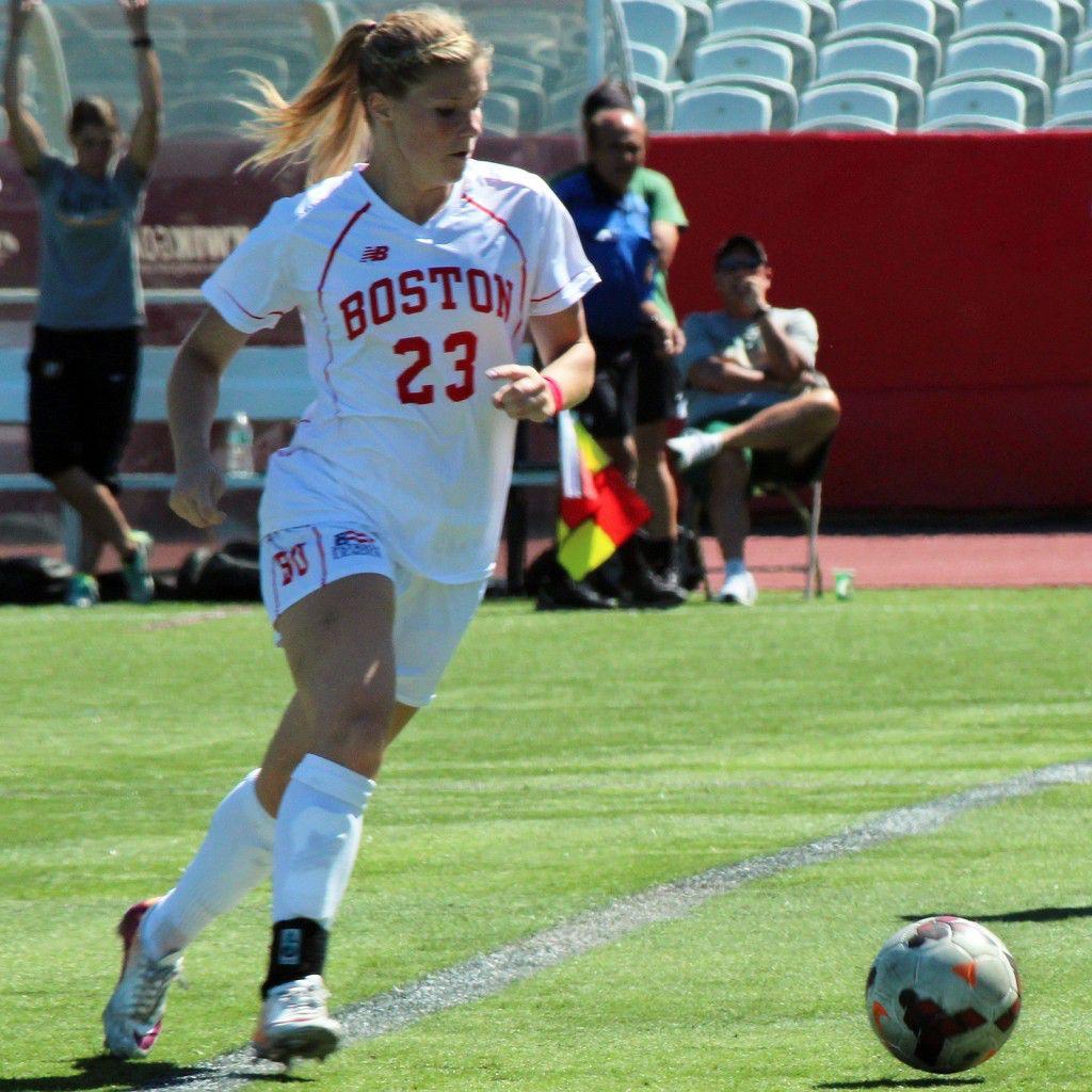 Junior defender McKenzie Hollenbaugh and the Terriers are now ranked third in the Patriot League standings. PHOTO BY ANN SINGER/DAILY FREE PRESS STAFF