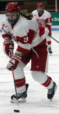 Junior forward Sarah Lefort registered two assists in BU’s last game Sunday afternoon against UConn. PHOTO BY FALON MORAN/DAILY FREE PRESS STAFF