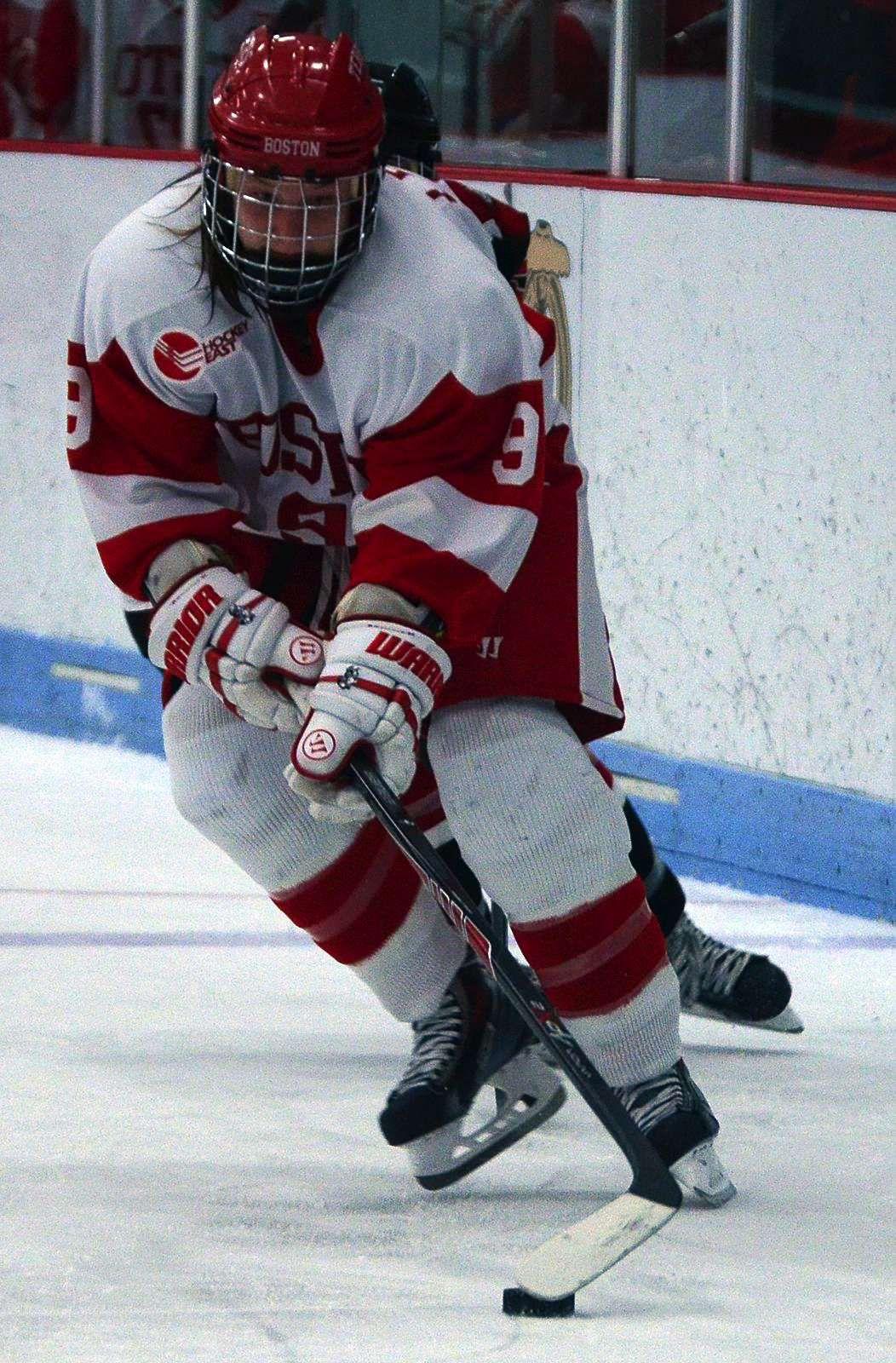 Junior forward Sarah Lefort scored her seventh goal of the season Tuesday against Northeastern. PHOTO BY FALON MORAN/DAILY FREE PRESS STAFF