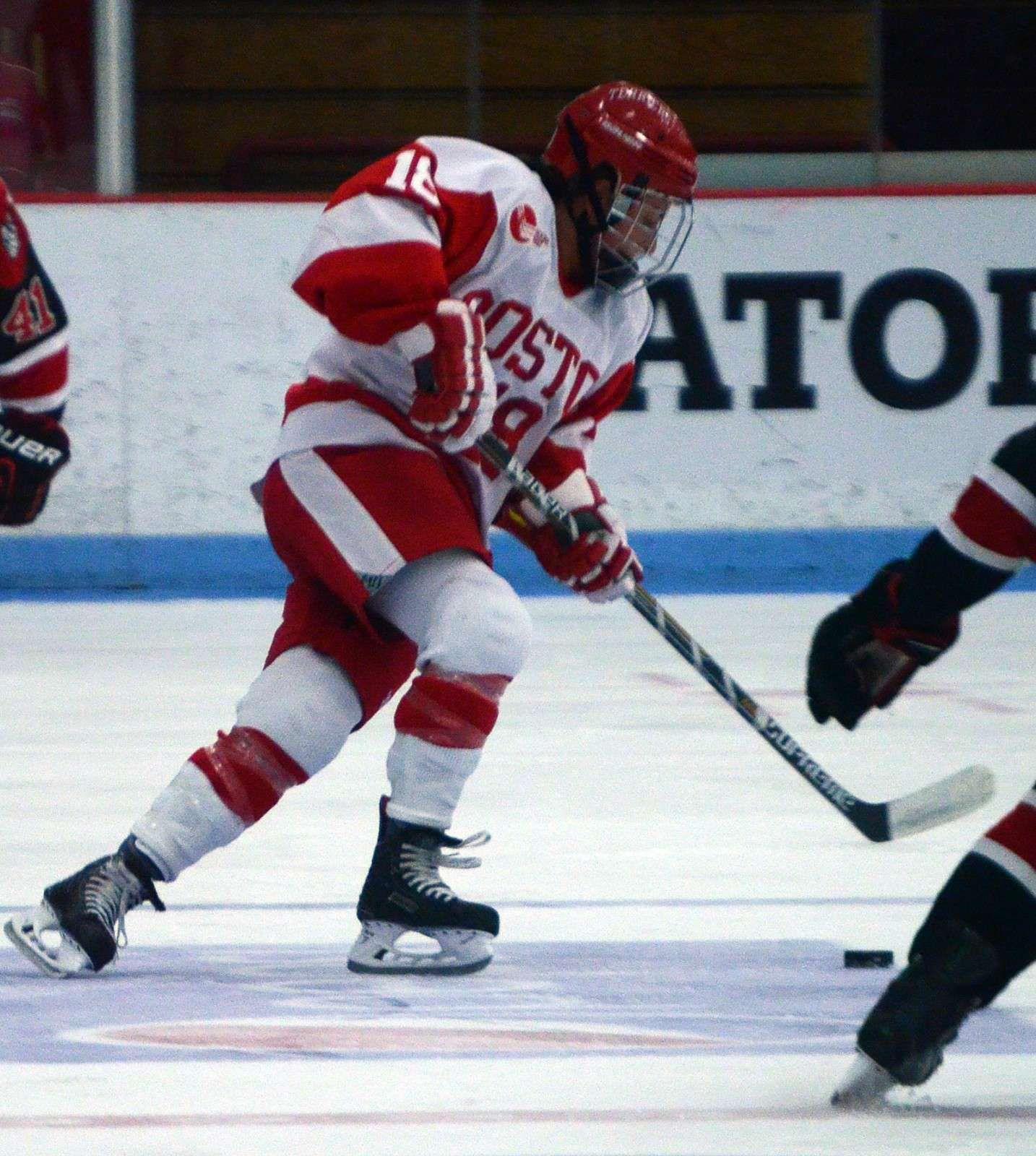 Junior forward Rebecca Russo is tied for second on the Terriers in scoring with eight points (five goals, three assists) on the year. PHOTO BY FALON MORAN/DAILY FREE PRESS STAFF