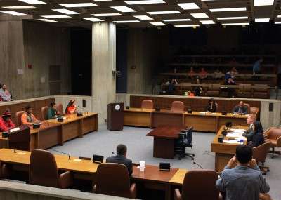 Boston City Councils and activist organizations examined the possibility of the City's funding for from fossil fuels at City Hall Monday. PHOTO BY SEKAR KRISNAULI/DAILY FREE PRESS STAFF