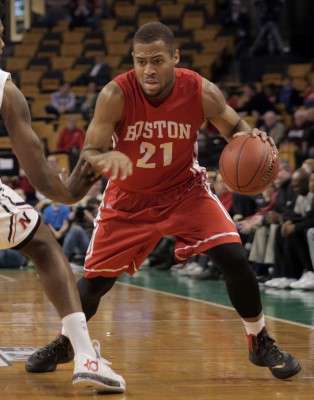 Sophomore guard Cedric Hankerson led the Terriers with PHOTO BY JUSTIN HAWK/DAILY FREE PRESS STAFF