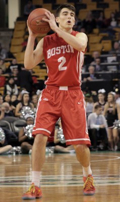 Junior guard John Papale scored 16 points in Tuesday's loss to UNH. PHOTO BY JUSTIN HAWK/DAILY FREE PRESS STAFF