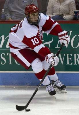 Junior forward Danny O'Regan notched two points Friday against Maine. PHOTO BY MICHELLE JAY/DFP FILE PHOTO