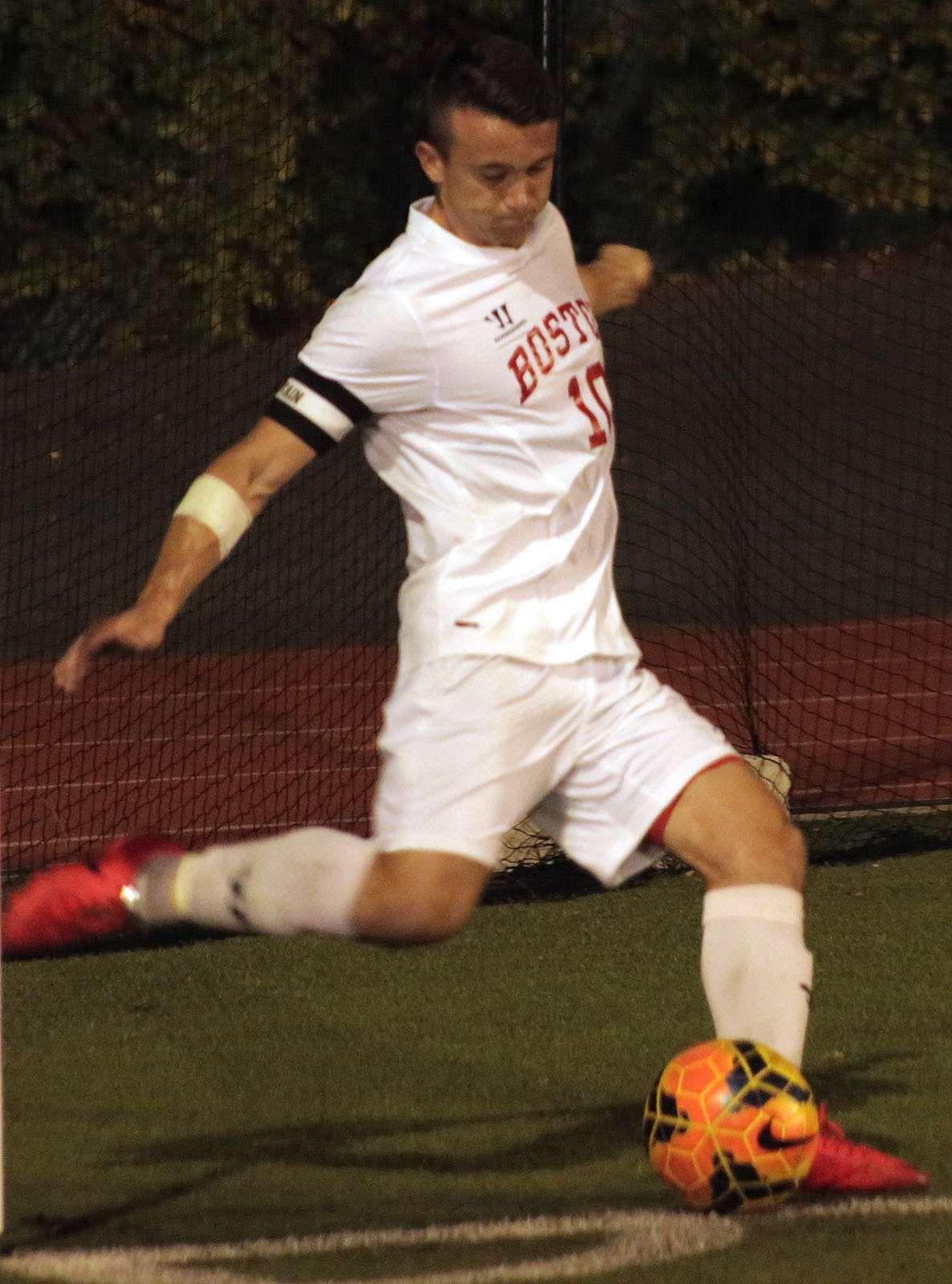 Senior midfielder Jordan Barker scored his fourth goal of the year Sunday against Bucknell. PHOTO BY JUSTIN HAWK/DAILY FREE PRESS STAFF