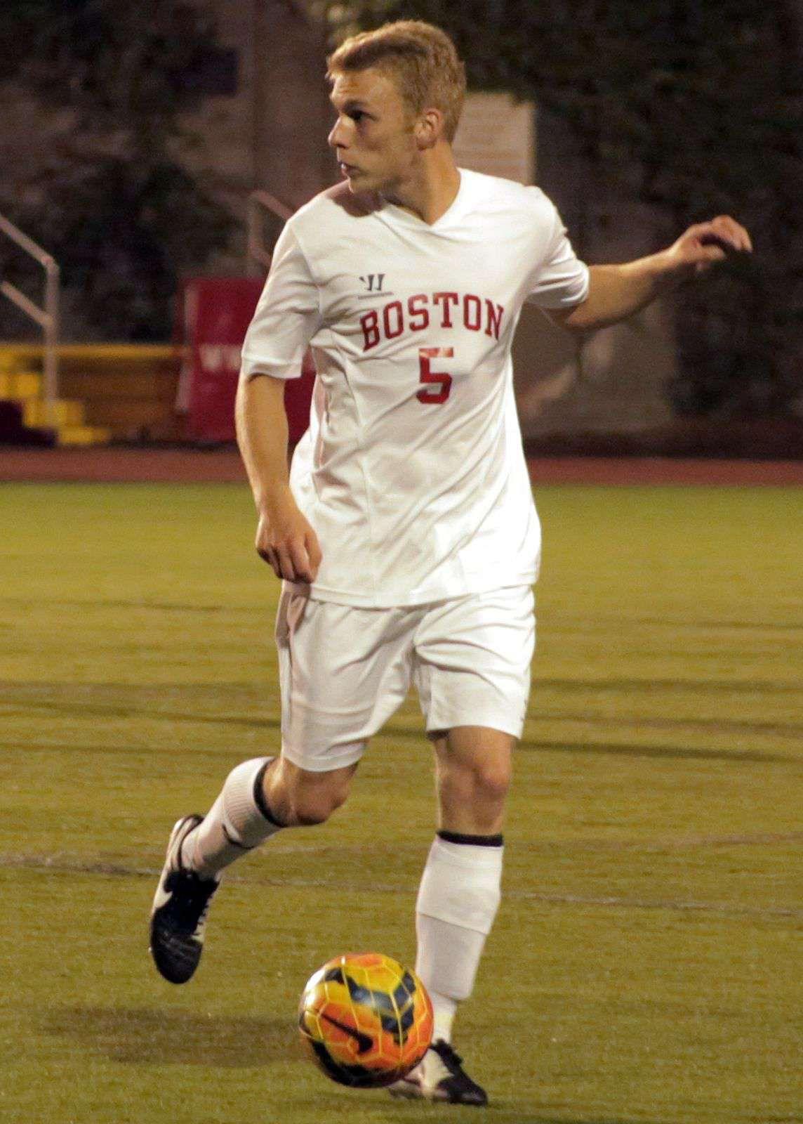Freshman defender Bjarki Benediktsson was named Patriot League Rookie of the Week Monday. PHOTO BY JUSTIN HAWK/DAILY FREE PRESS STAFF