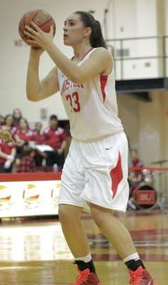 Sophomore forward Meghan Green scored a game-high 22 points Thursday against BC. PHOTO BY JUSTIN HAWK/DAILY FREE PRESS
