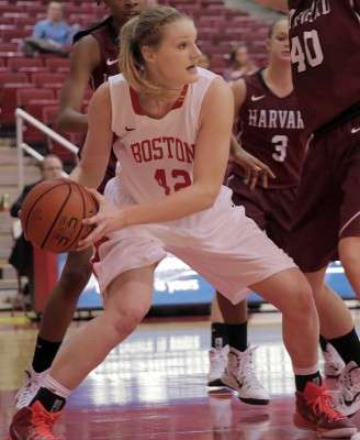 Freshman forward Kara Sheftic finished with seven points in BU's first victory of the season.  PHOTO BY JUSTIN HAWK/DAILY FREE PRESS STAFF