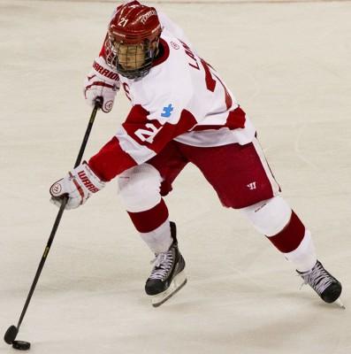 Junior forward Matt Lane scored BU's only goal against Merrimack. (PHOTO BY MICHELLE JAY/DFP FILE PHOTO)