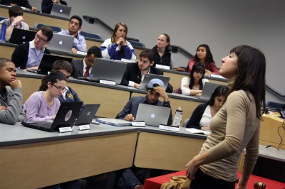 Sabrina Pashtan, sustainability coordinator for Boston University Dining Services, answered questions about Make a Difference Monday at the last BU Student Government meeting of the semester Monday. PHOTO BY BETSEY GOLDWASSER/DAILY FREE PRESS STAFF