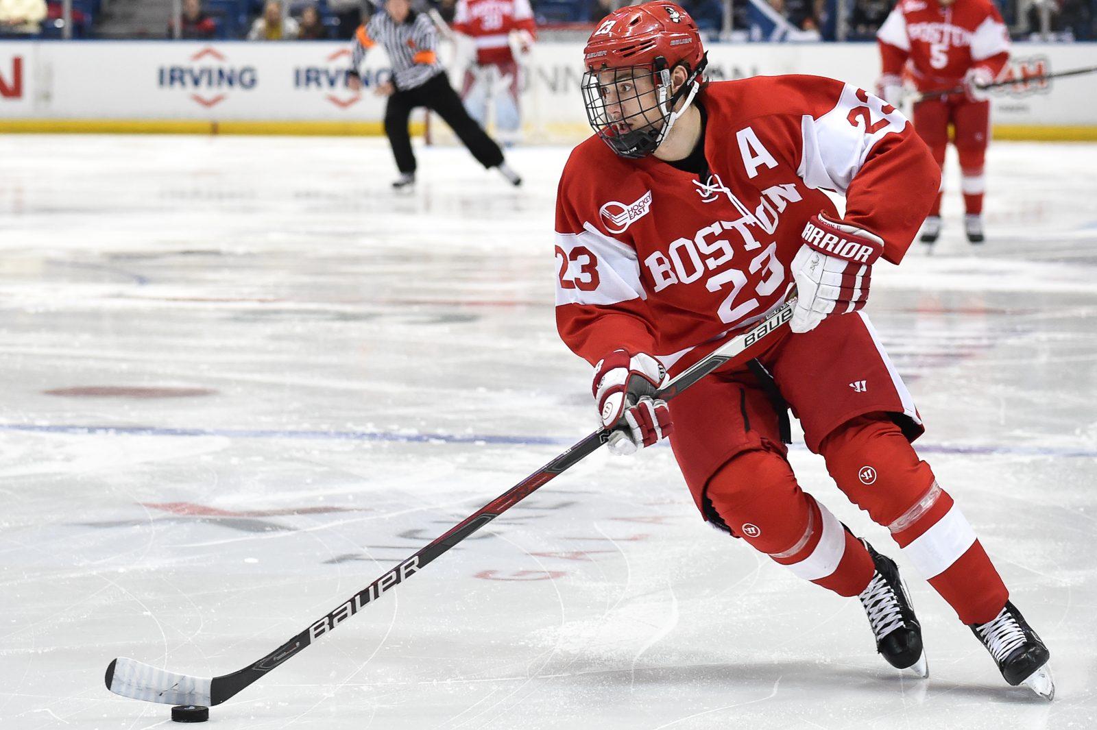 Sophomore forward Jakob Forsbacka Karlsson has 10 points on the year for BU. PHOTO BY MADDIE MALHOTRA/ DAILY FREE PRESS STAFF