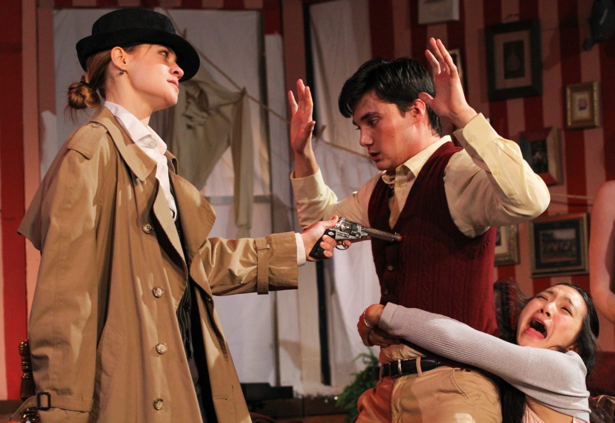Annie Erenburg as Henderson, Nate Lee as Ed and Justina So as Essie in “You Can’t Take it With You.”