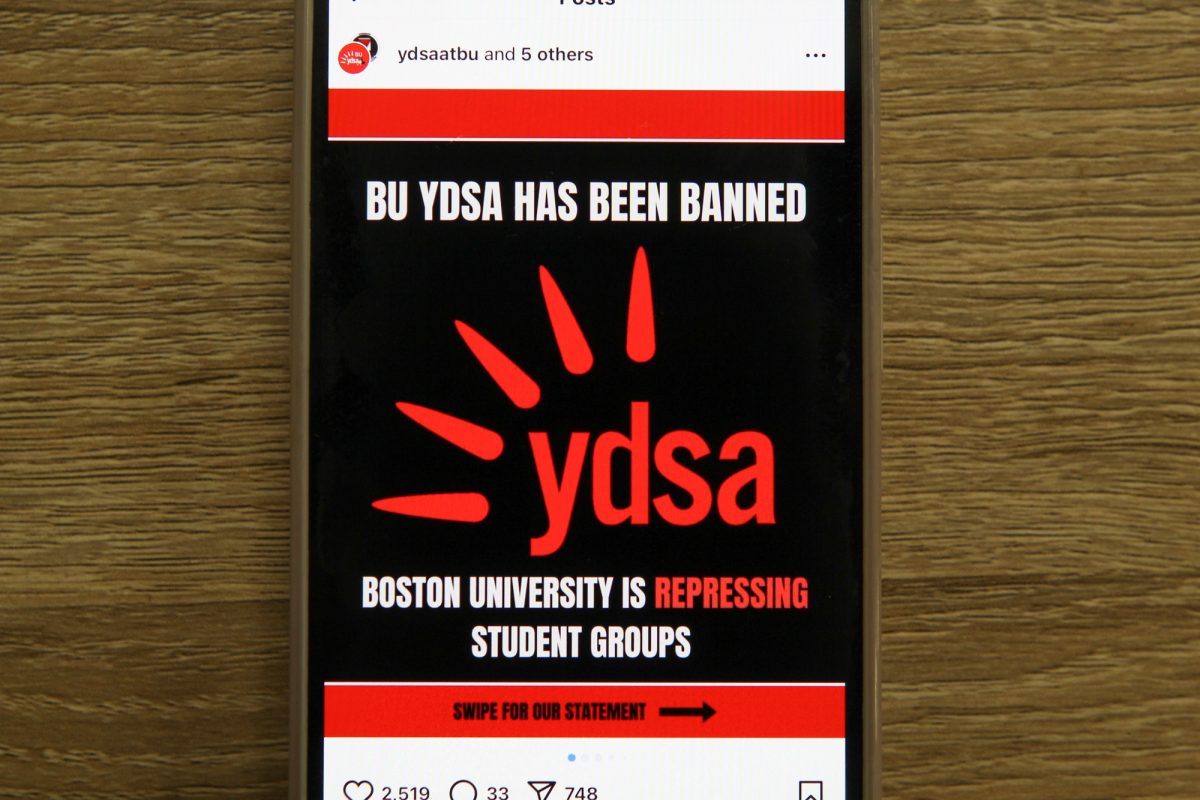 Boston University Young Democrats Socialists Association Instagram post. YDSA received an email Friday from the Student Activities Office that their group is now suspended.