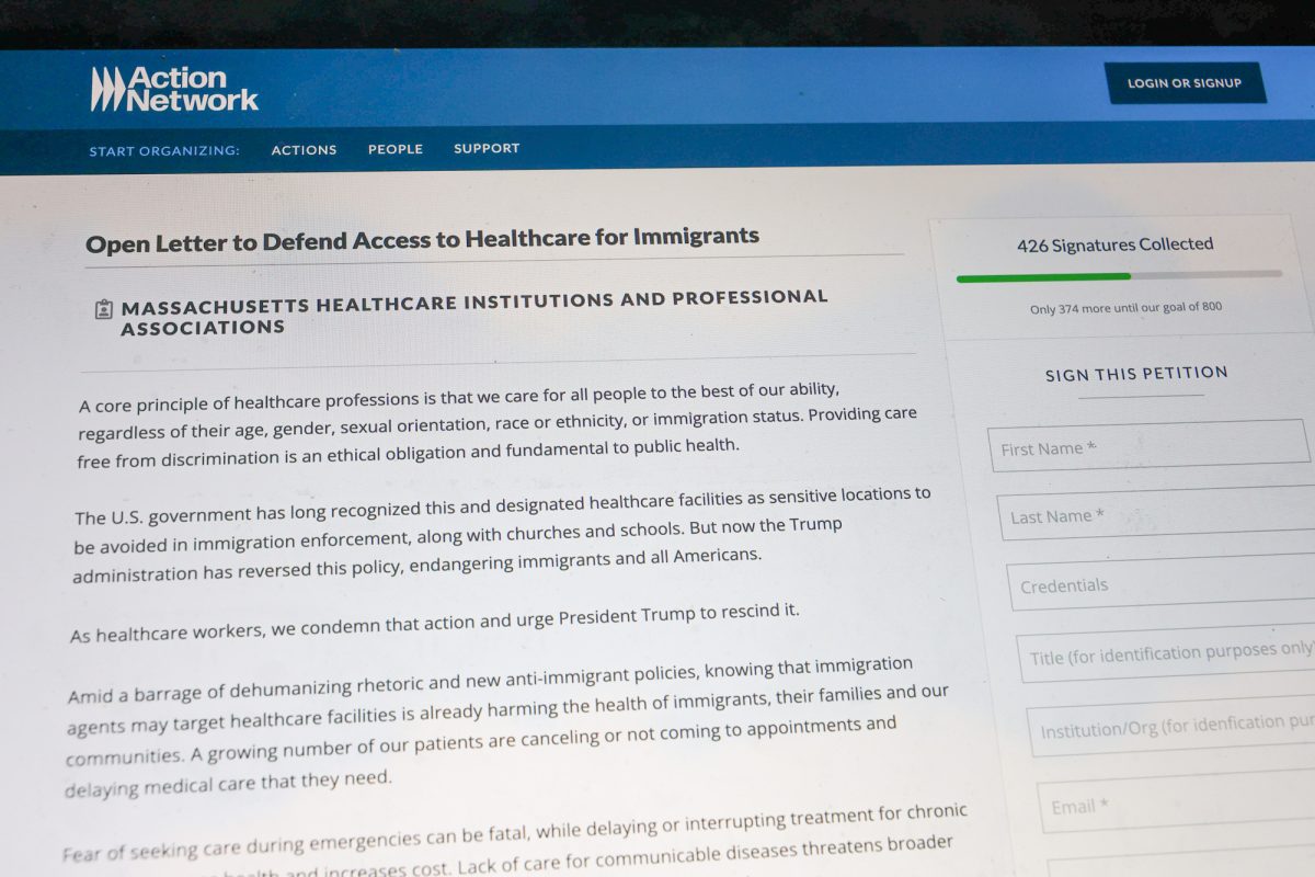 An open letter in support of healthcare access for immigrants. The letter has more than 400 signatures and condemns the Trump administration’s reversal of a policy that designated healthcare facilities as locations to be avoided in immigration enforcement.