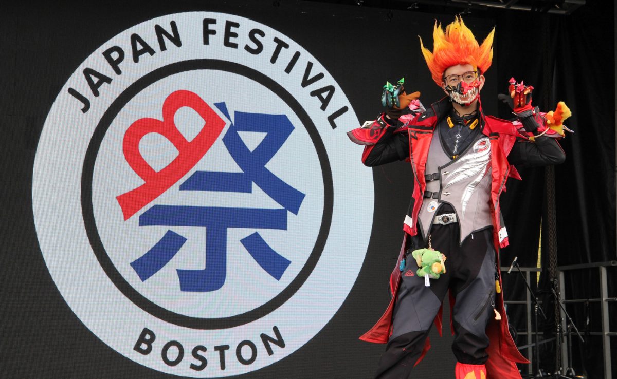 A cosplayer poses at the Cosplay Fashion Show at the main stage April 27. 