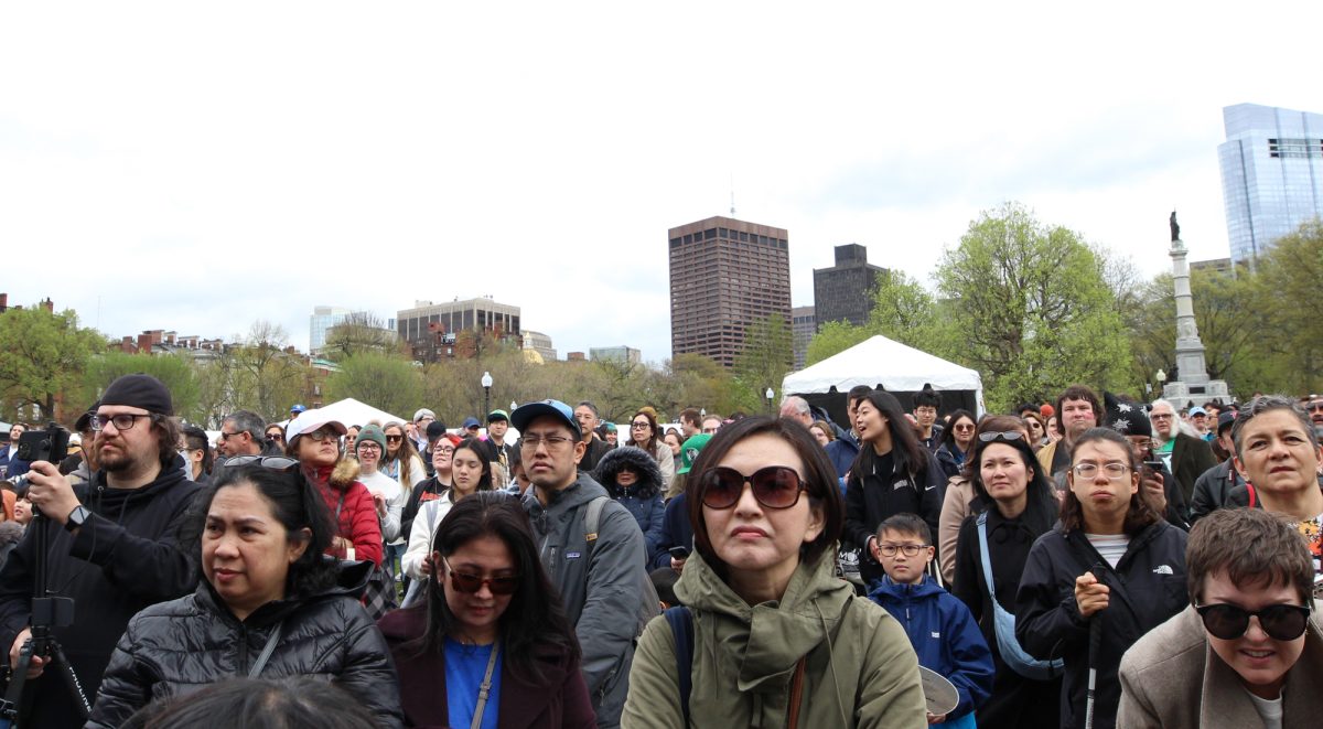 The audience watches the performances at the main stage April 27.  