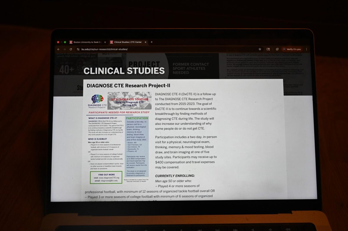 Boston University’s DIAGNOSE CTE Research Project-II website. The project is researching how to diagnose chronic traumatic encephalopathy during life, with support from the National Institute of Health.
