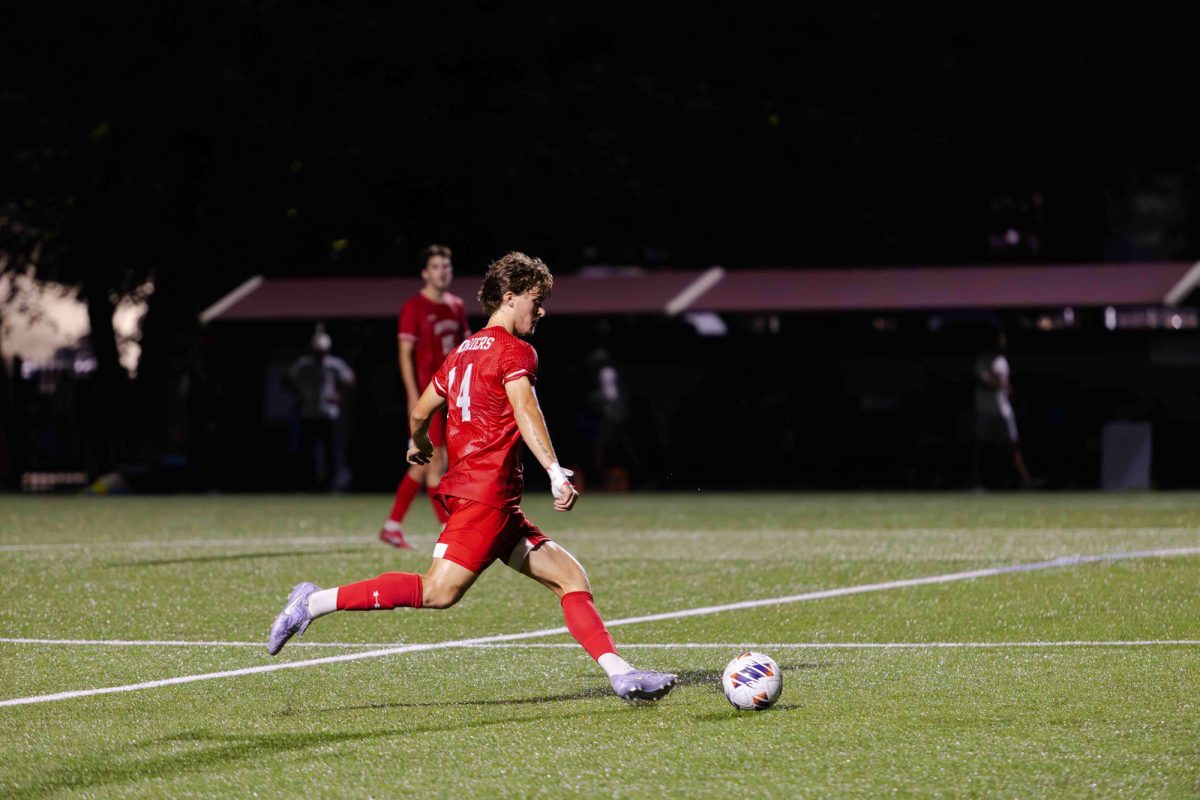 BU senior defender Quin DeLaMater. Defense came in clutch during a scoreless second half when the men’s soccer team defeated Bucknell 3-2 on Saturday. 