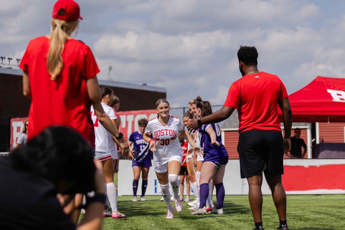 Sophomore Olivia Avellar, number 30, who scored the Terriers’ only goal in the Boston University Women’s Soccer Game against the Naval Academy for the conference opener. BU fell to Navy 3-1.