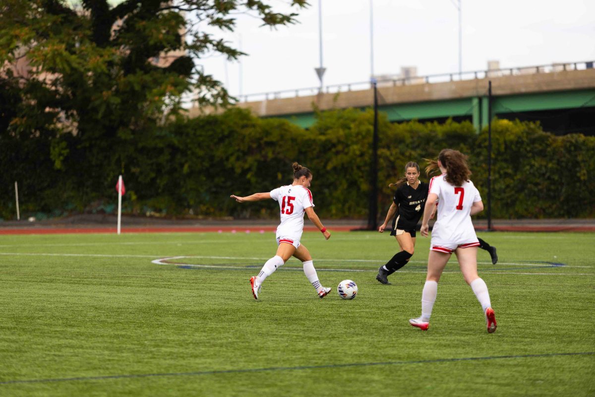 Boston University men's soccer sophomore midfielder Pharis Petrica going for a pass at the home opener versus Brown. The BU team played Army this past Saturday losing 0-1. 